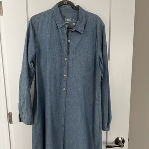 GAP Blue Denim Shirt Dress